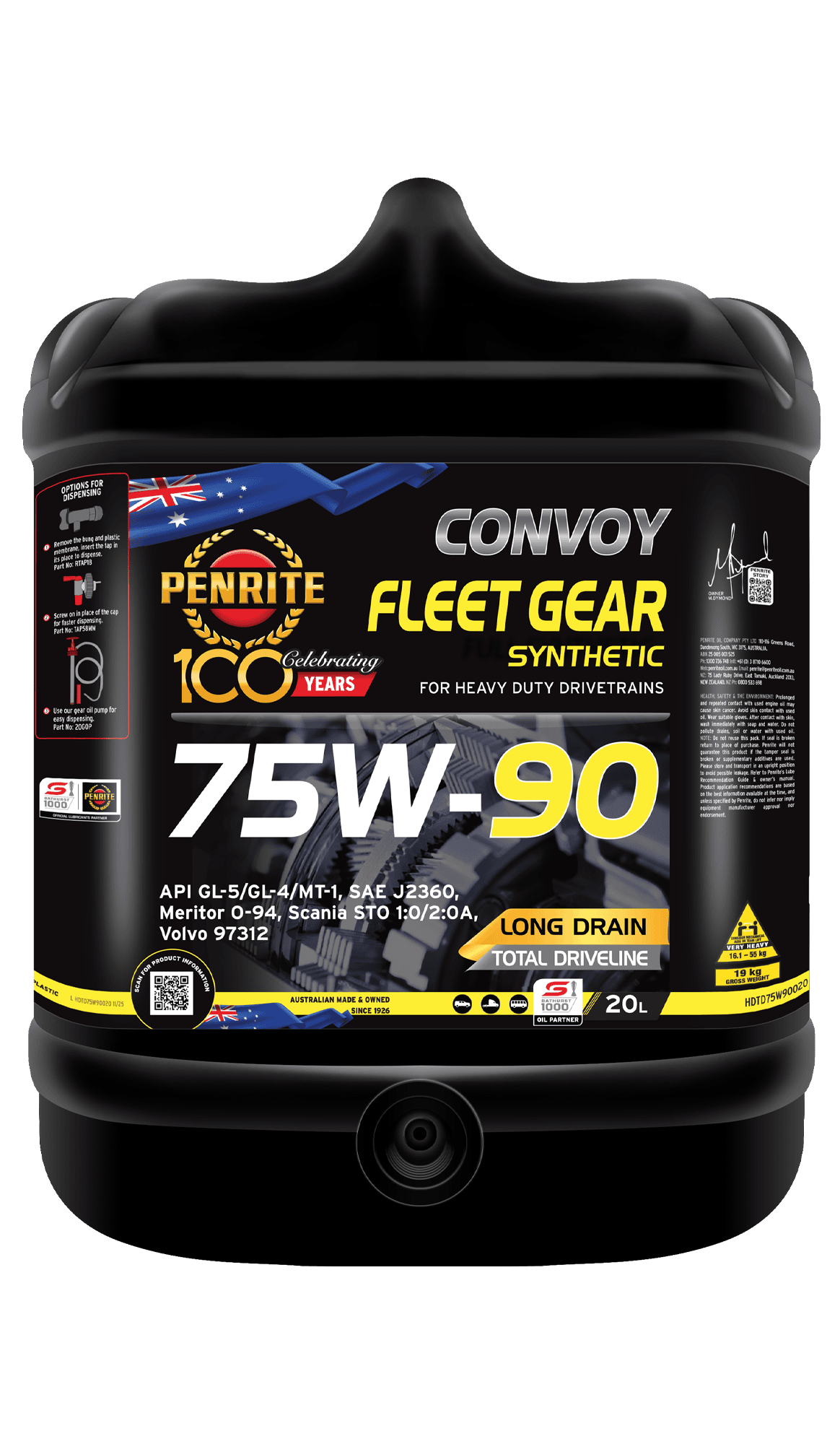 Convoy Fleet Gear Synthetic HD TD 75W-90 Liberato 17 Convoy Fleet Gear Synthetic HD TD 75W-90