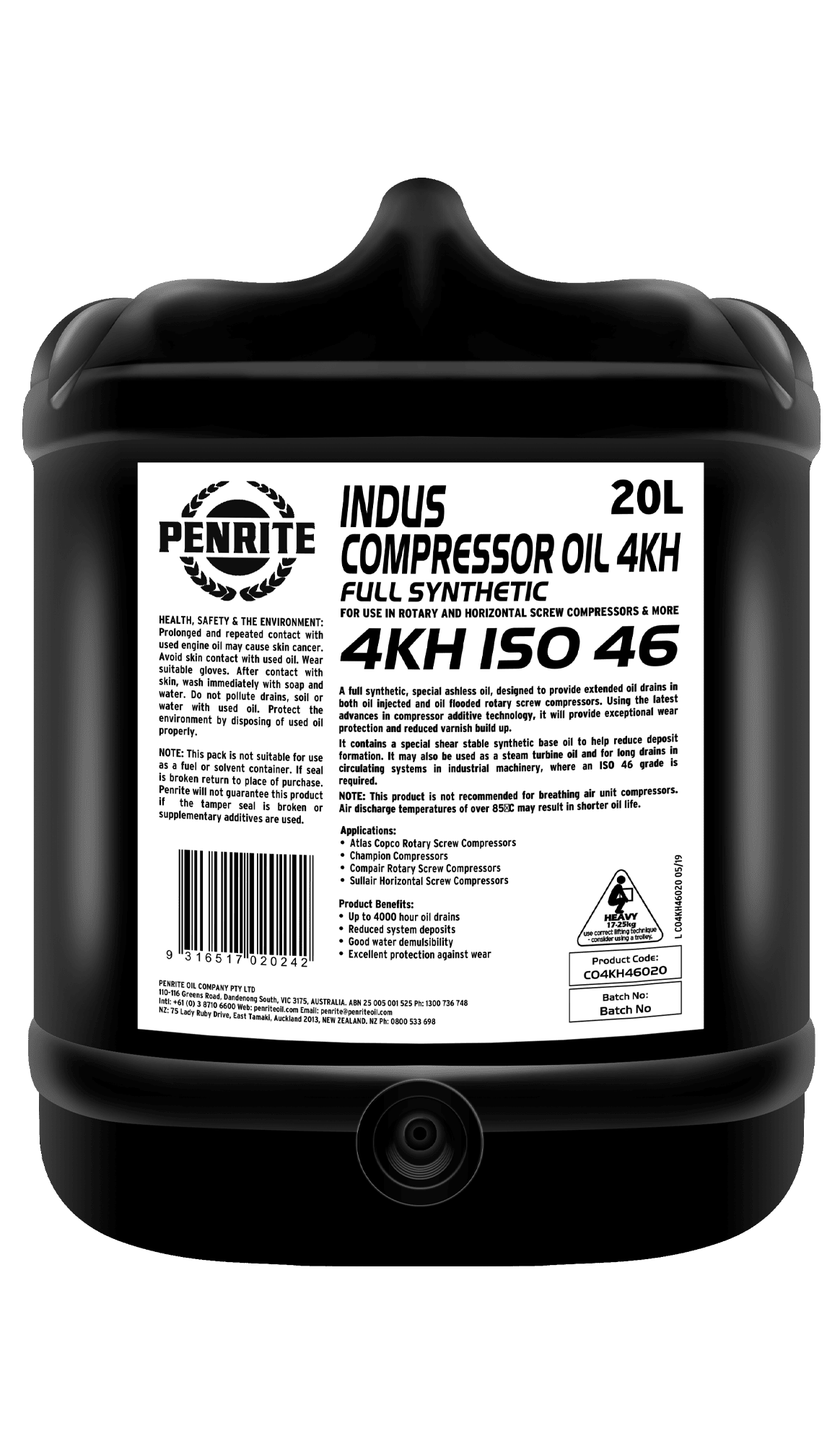 Indus Compressor Oil 4KH ISO 68 Synthetic Liberato 12 Indus Compressor Oil 4KH ISO 68 Synthetic