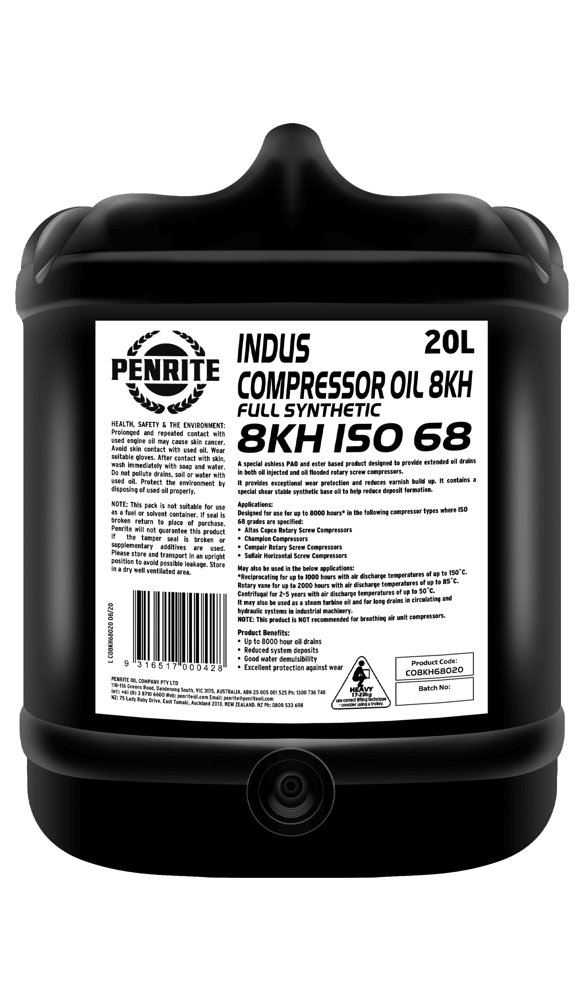 Indus Compressor Oil 8KH ISO 68 Synthetic Liberato 11 Indus Compressor Oil 8KH ISO 68 Synthetic